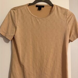 St. John Light Tan Short Sleeve Top